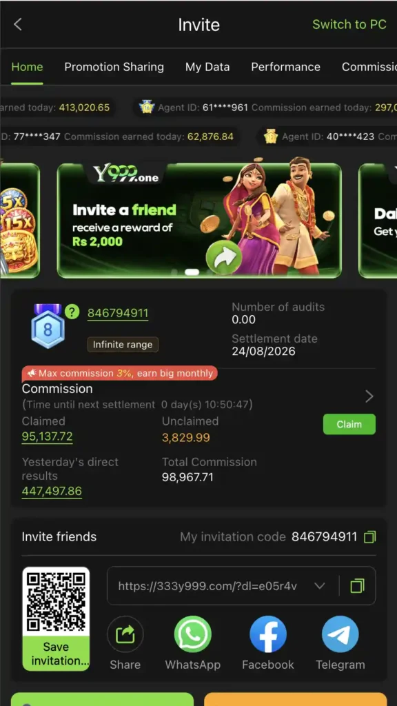 Y999 Game - Claim Bonuses Daily